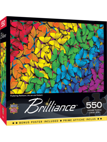 MASTERPIECES PUZZLE COMPANY BRILLIANCE FLUTTERING RAINBOW 550 PIECE PUZZLE