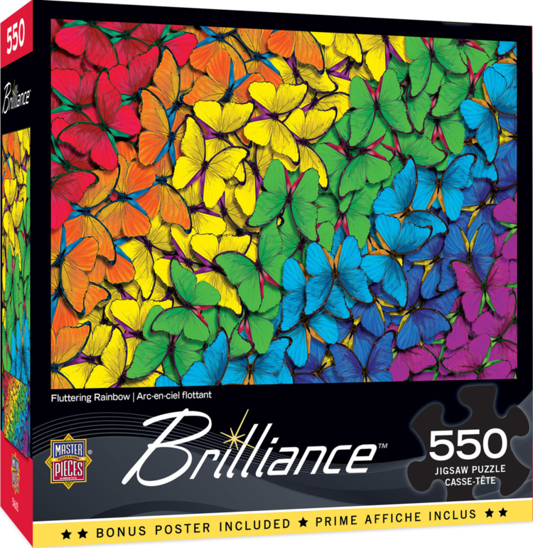 MASTERPIECES PUZZLE COMPANY BRILLIANCE FLUTTERING RAINBOW 550 PIECE PUZZLE