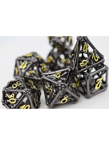 FOAM BRAIN GAMES NIGHT BONES RPG HOLLOW METAL DICE SET