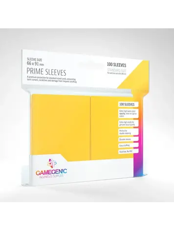 GAMEGENIC GAMEGENIC PRIME SLEEVES YELLOW 100CT