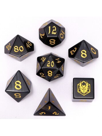 HYMGHO HYMGHO DRAGON'S HOARD GEMSTONE DICE BLUE TIGER EYE