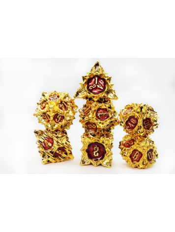 FOAM BRAIN GAMES FLORAL STARBURST: CARMINE CANNA METAL RPG DICE SET