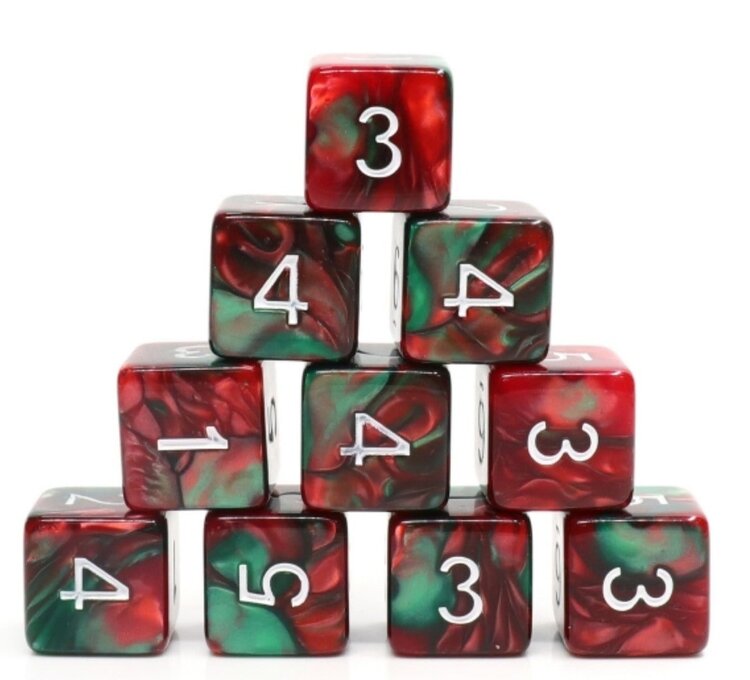 FOAM BRAIN GAMES 12 PC D6'S DICE BURNING BUSH