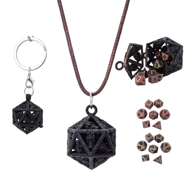 HYMGHO HYMGHO GRIMSKULL'S D20 LOCKET GIFT SET - MATTE BLACK