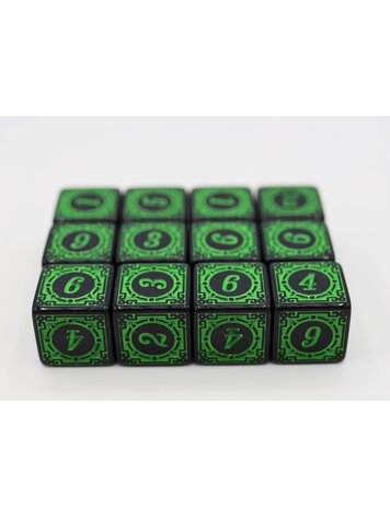 FOAM BRAIN GAMES FOAM BRAIN GAMES MAGIC BURST GREEN 12 PIECE D6 DICE SET