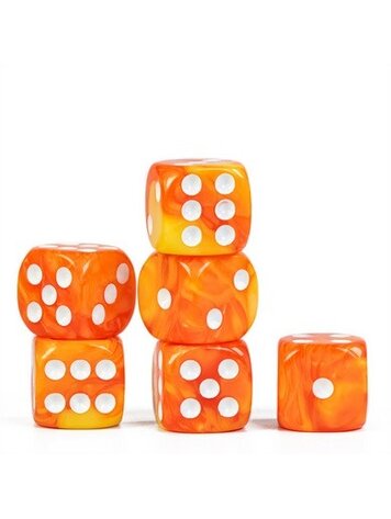 FOAM BRAIN GAMES FOAM BRAIN GAMES 12 PIECE PIP D6'S - BLENDED ORANGE