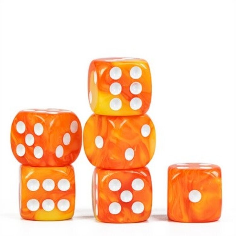 FOAM BRAIN GAMES FOAM BRAIN GAMES 12 PIECE PIP D6'S - BLENDED ORANGE