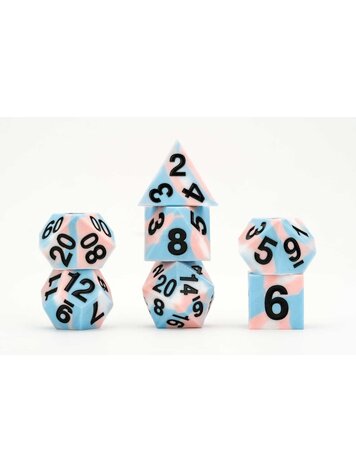 FANROLL FANROLL 16 MM PRIDE SHARP EDGE SILICONE RUBBER POLY DICE SET: TRANSGENDER
