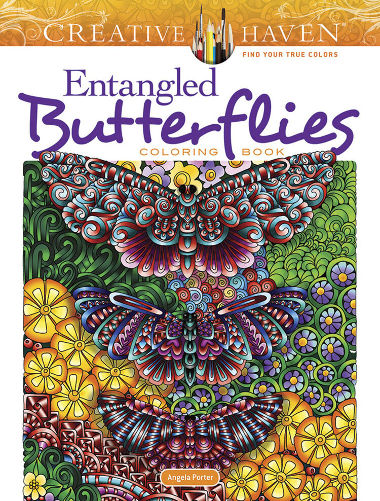 DOVER PUBLICATIONS CREATIVE HAVEN ENTANGLED BUTTERFLIES COLORING BOOK