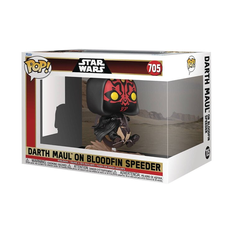 FUNKO POP RIDES DLX STAR WARS DARTH MAUL ON BLOODFIN VIN FIG