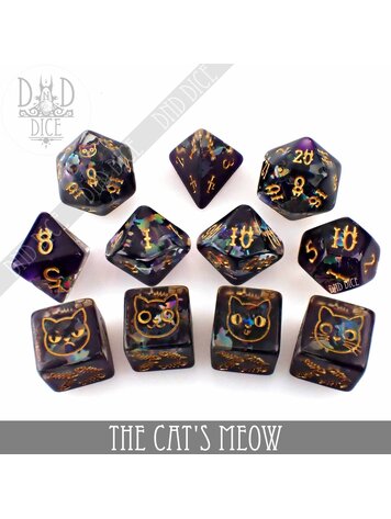 DND DICE THE CAT'S MEOW - 11 PC DICE SET