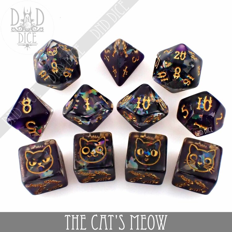 DND DICE THE CAT'S MEOW - 11 PC DICE SET