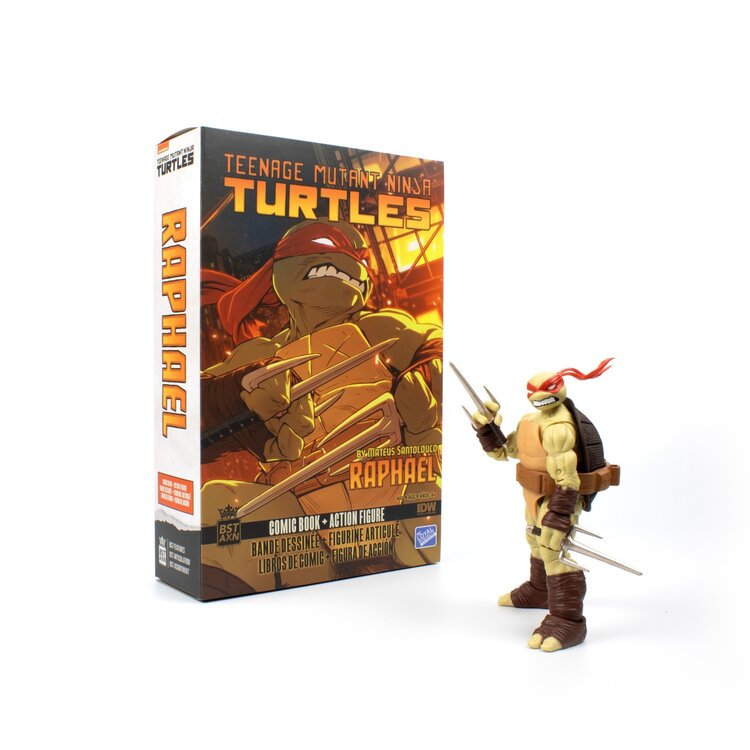 TMNT RAPHAEL V2 IDW COMIC BOOK & BST AXN 5IN AF
