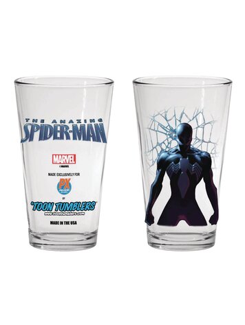 TOON TUMBLERS MARVEL SPIDER-MAN BLK COSTUME PX PINT GLASS