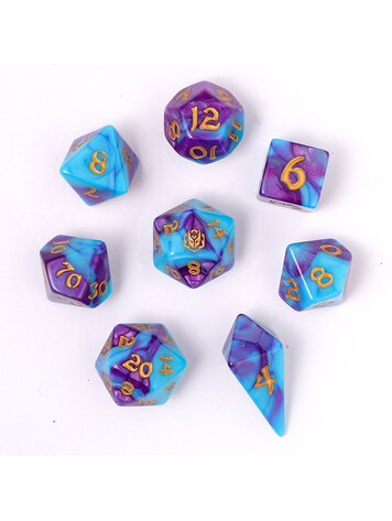 HYMGHO HYMGHO WYRMFORGED ROLLERS - ROUNDED EDGE 8 PIECE POLY DICE SET - BANSHEE'S WAIL