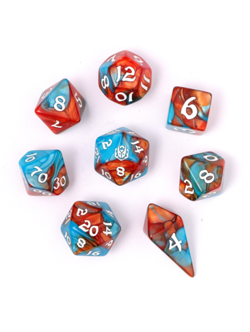 HYMGHO HYMGHO WYRMFORGED ROLLERS - ROUNDED EDGE 8 PIECE POLY DICE SET - BARD'S CLOCK