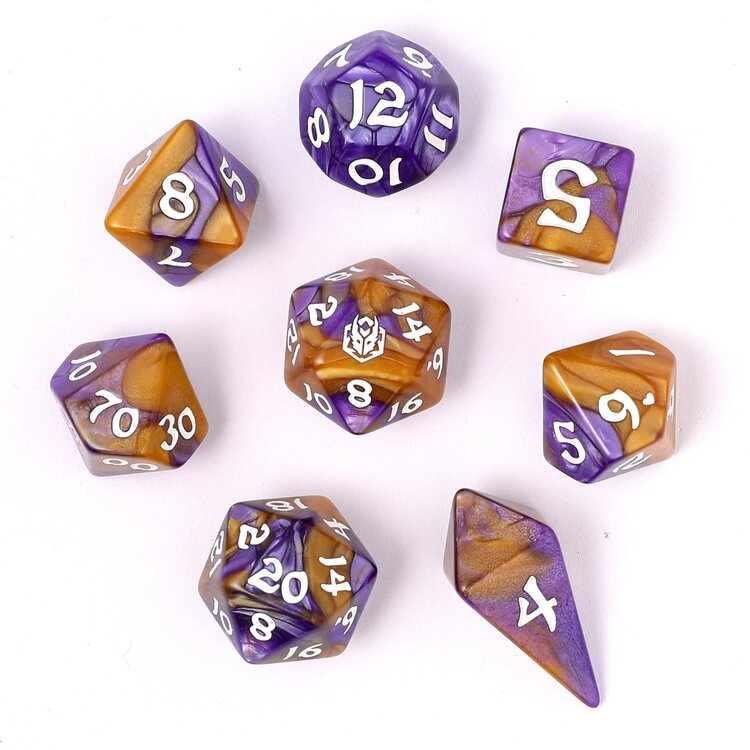 HYMGHO HYMGHO WYRMFORGED ROLLERS - ROUNDED EDGE 8 PIECE POLY DICE SET - MAGISTER ROBES