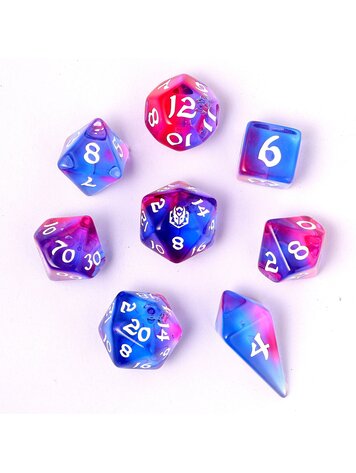 HYMGHO HYMGHO WYRMFORGED ROLLERS - ROUNDED EDGE 8 PIECE POLY DICE SET - UNICORN TEARS