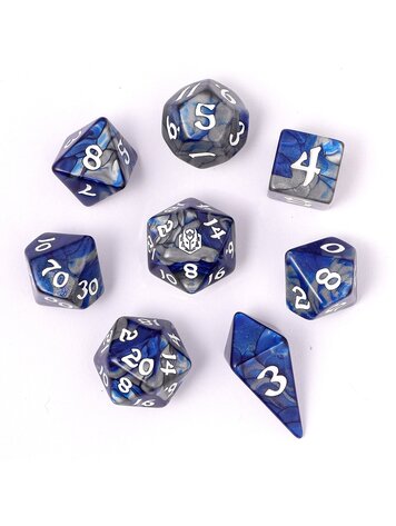 HYMGHO HYMGHO WYRMFORGED ROLLERS - ROUNDED EDGE 8 PIECE POLY DICE SET - PALADIN STEEL