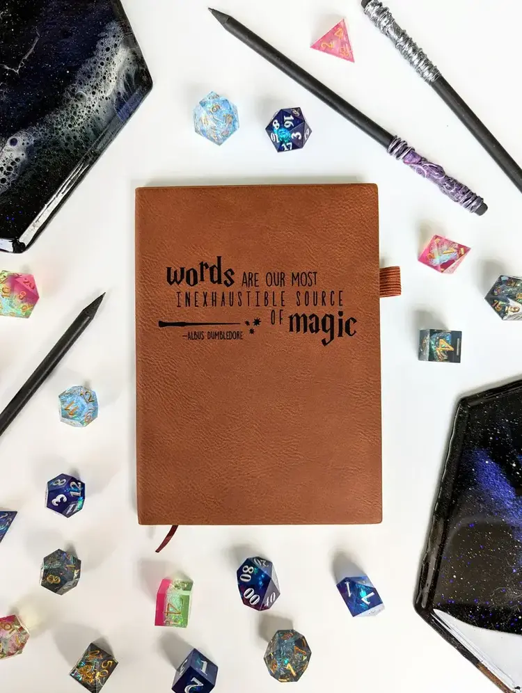 NTSD VEGAN LEATHER MINI DOT JOURNAL - WORDS ARE MAGIC (HARRY POTTER)