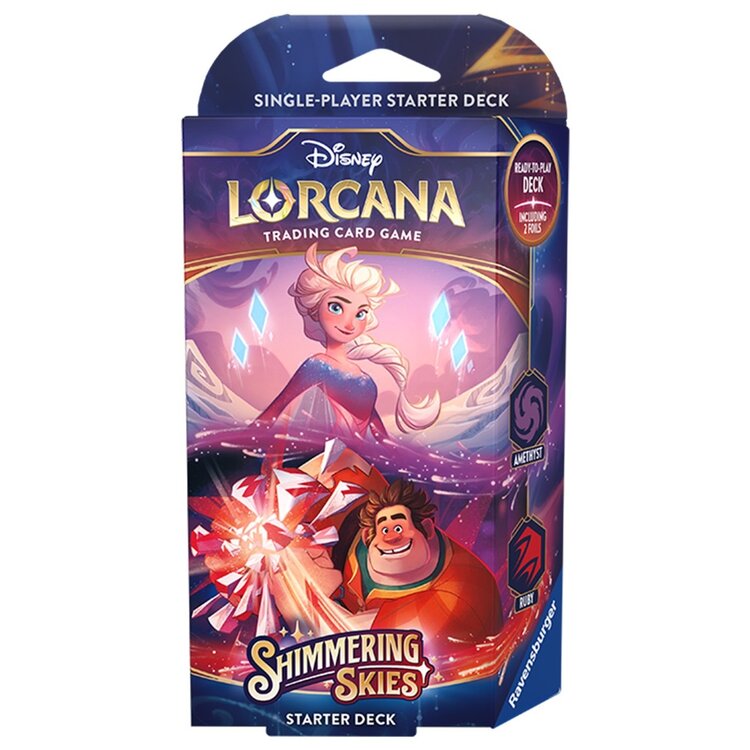 DISNEY LORCANA TCG SHIMMERING SKIES - STARTER DECK - AMETHYST & RUBY (ELSA/WRECK-IT RALPH)