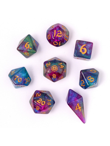 HYMGHO WYRMFORGED ROLLERS - ROUNDED EDGE 8 PIECE POLY DICE SET - SIREN'S MELODY