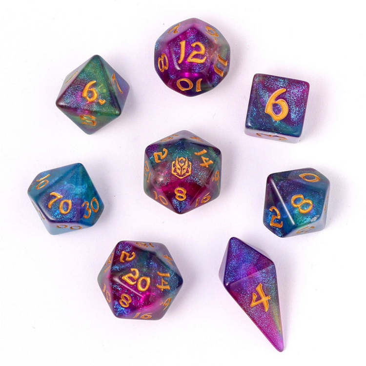 HYMGHO WYRMFORGED ROLLERS - ROUNDED EDGE 8 PIECE POLY DICE SET - SIREN'S MELODY