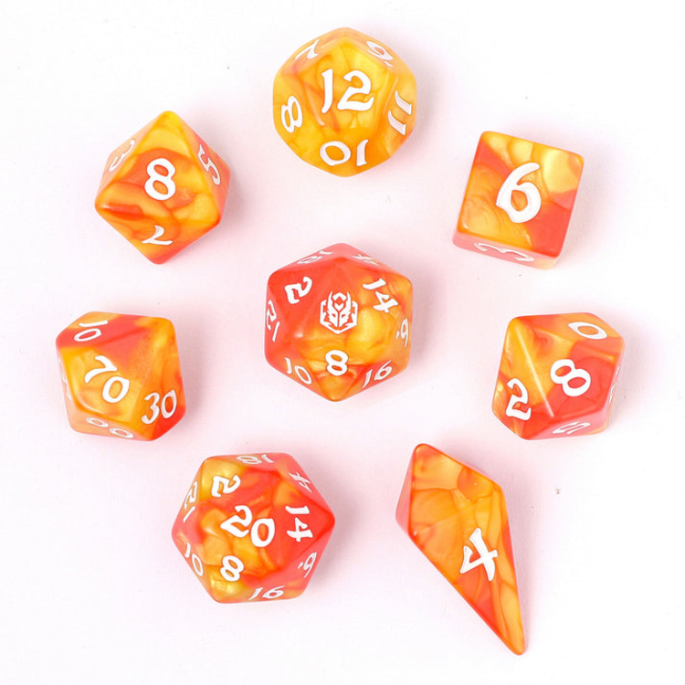HYMGHO WYRMFORGED ROLLERS - ROUNDED EDGE 8 PIECE POLY DICE SET - FAE CANDY