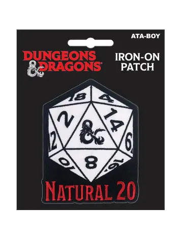 Ata-boy D&D NATURAL 20 IRON ON PATCH