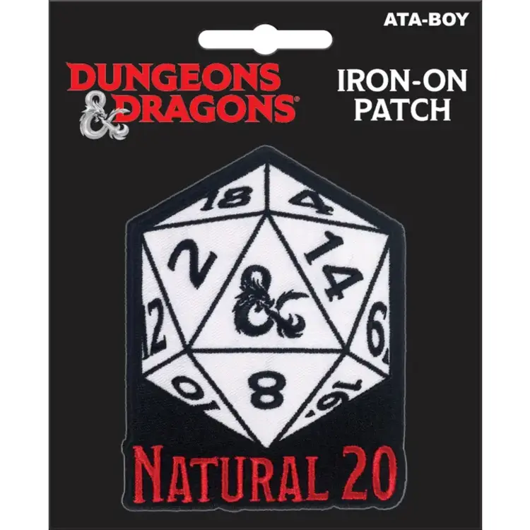 Ata-boy D&D NATURAL 20 IRON ON PATCH
