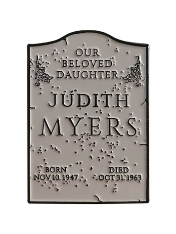 HALLOWEEN 1978 JUDITH MYERS TOMBSTONE ENAMEL PIN
