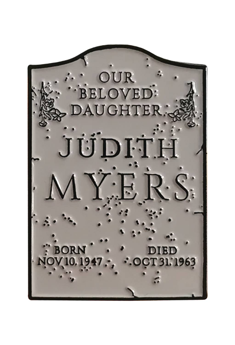 HALLOWEEN 1978 JUDITH MYERS TOMBSTONE ENAMEL PIN