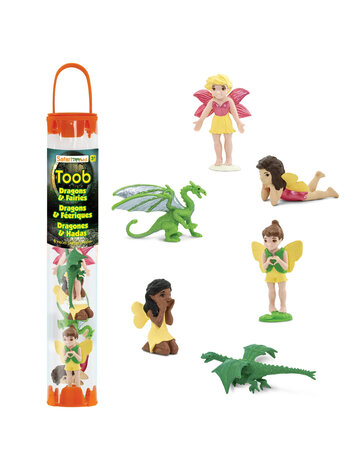 DRAGONS AND FAIRIES 6PC FIGURINE TOOB