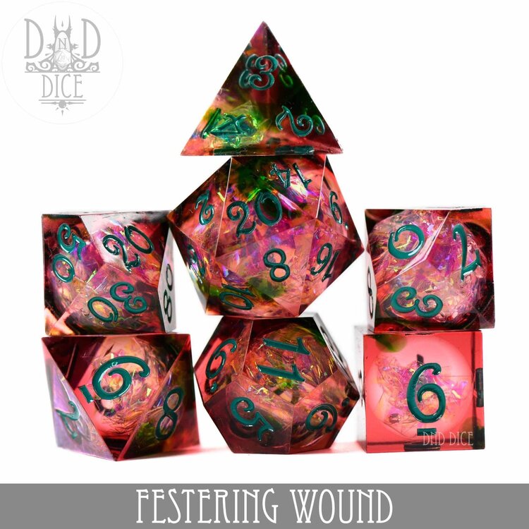 DND DICE FESTERING WOUND HANDMADE DICE SET
