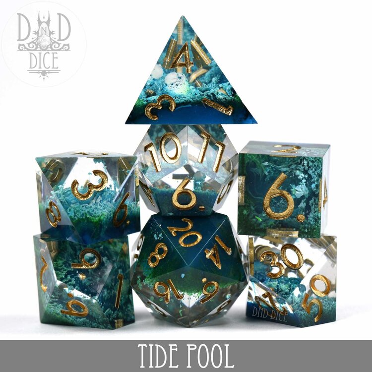 DND DICE TIDE POOL HANDMADE DICE SET