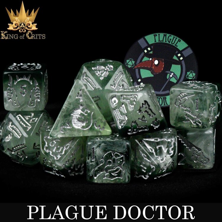 DND DICE PLAGUE DOCTOR - 11 RPG DICE SET