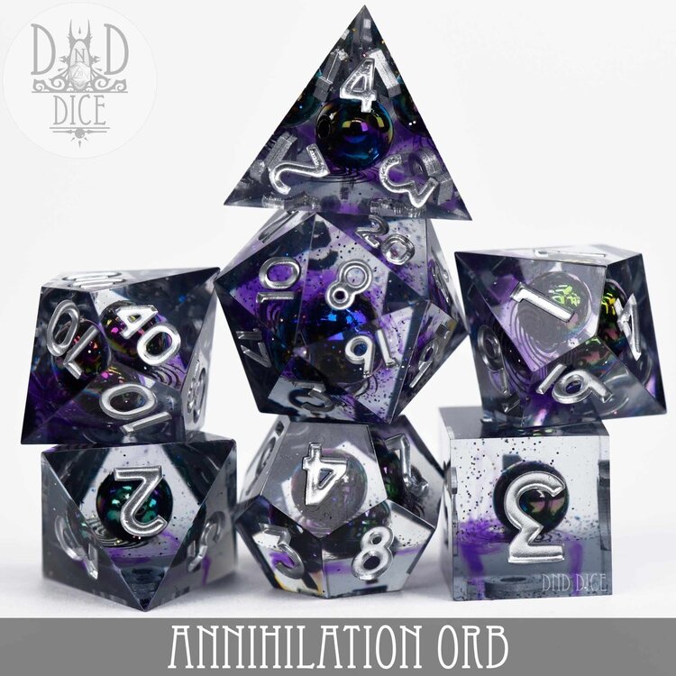 DND DICE ANNIHILATION ORB HANDMADE DICE SET