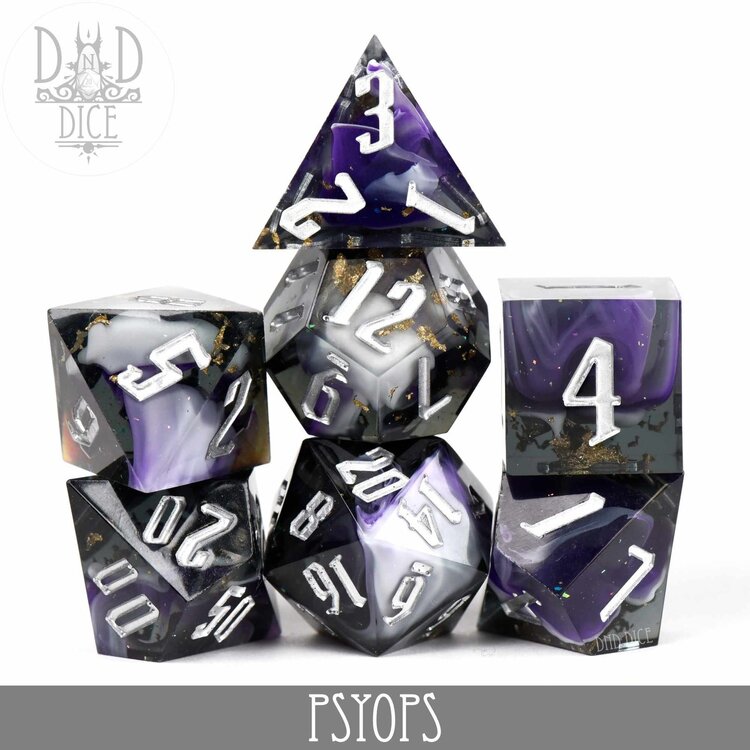 DND DICE PSYOPS HANDMADE DICE SET