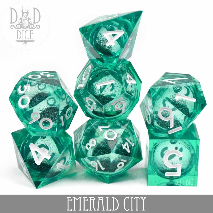 DND DICE EMERALD CITY LIQUID CORE DICE SET