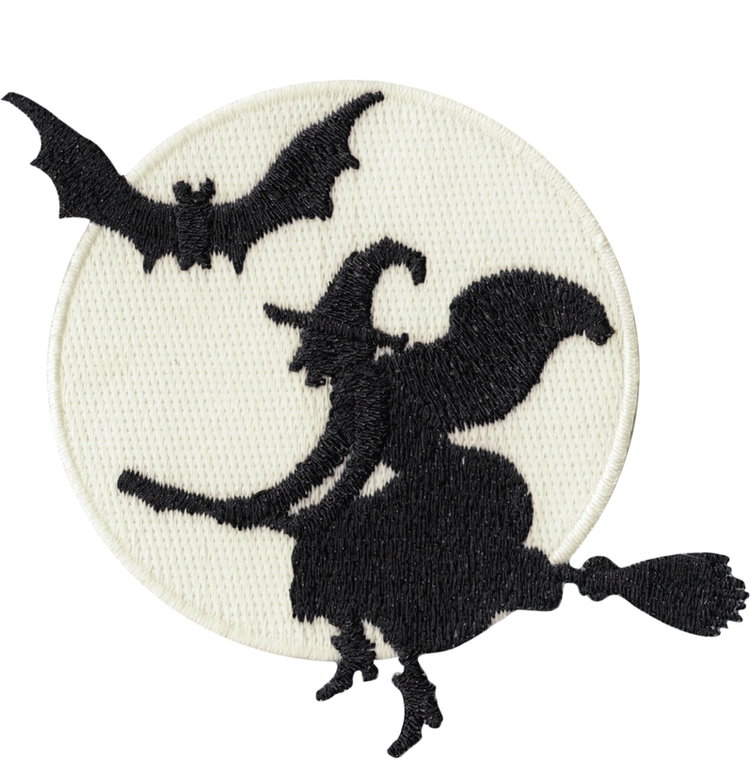 PATCH - GLOW IN THE DARK WITCH OVER MOON