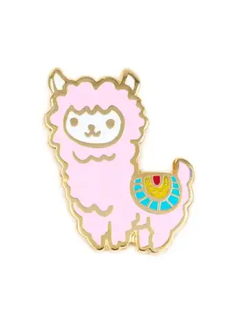 THESE ARE THINGS ENAMEL PIN - PINK LLAMA