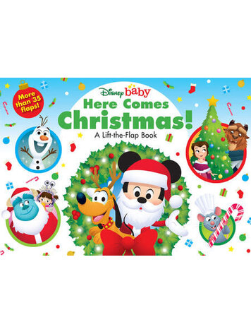 DISNEY BABY HERE COMES CHRISTMAS A LIFT-THE-FLAP BOARD BOOK