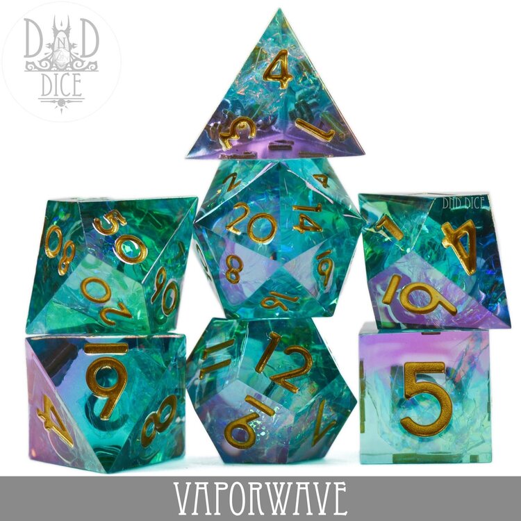 DND DICE VAPORWAVE HANDMADE DICE SET