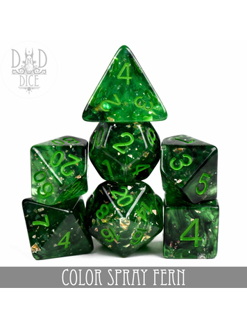 DND DICE COLOR SPRAY FERN RPG DICE SET