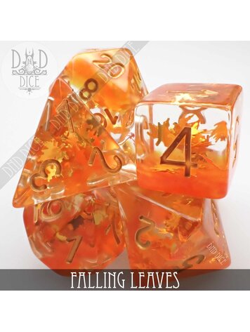 DND DICE FALLING LEAVES RPG DICE SET