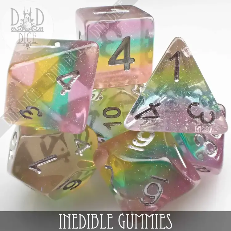 DND DICE INEDIBLE GUMMIES RPG DICE SET