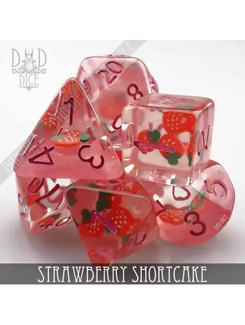 DND DICE STRAWBERRY SHORTCAKE RPG DICE SET