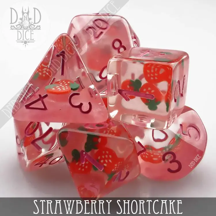 DND DICE STRAWBERRY SHORTCAKE RPG DICE SET