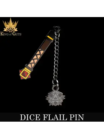 DND DICE DICE FLAIL ENAMEL PIN
