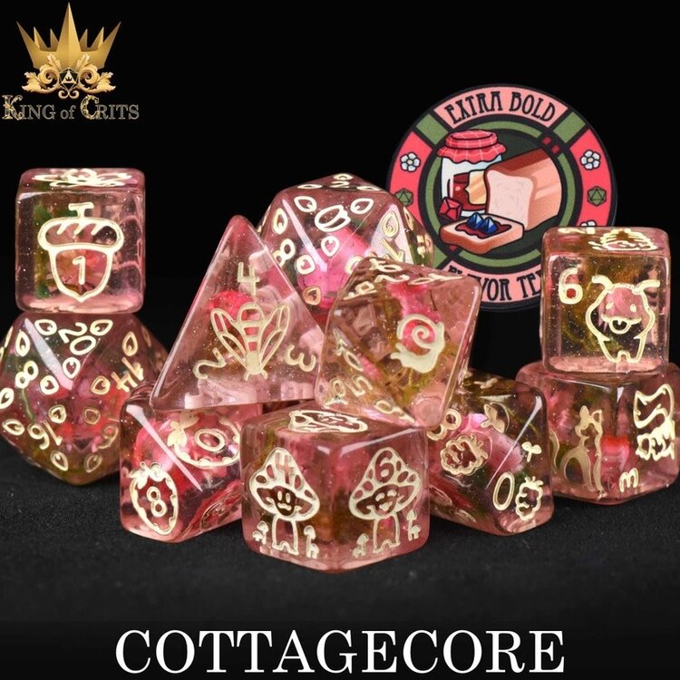 DND DICE COTTAGECORE - 11 RPG DICE SET